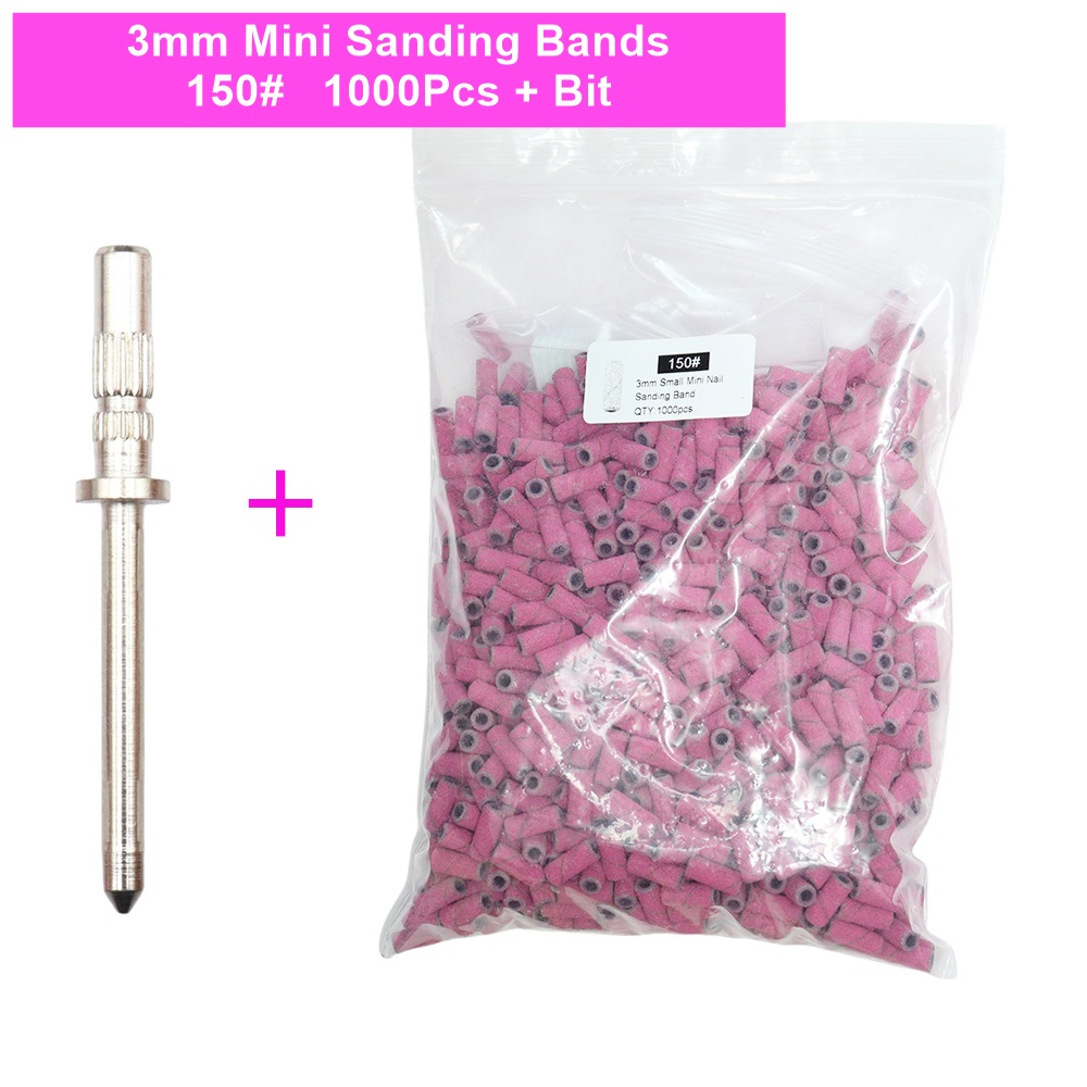 Power Tools Pink - 1000個入り 3mm ホットピンク ゼブラミニサンディングバンド ステンレススチールマンドレル付き –