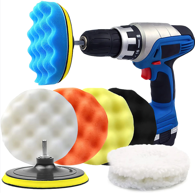 Power Tools List - 8 個 3-7 インチフォーム研磨パッドセット スレッドバフ研磨ディスク ドリルアダプター付き