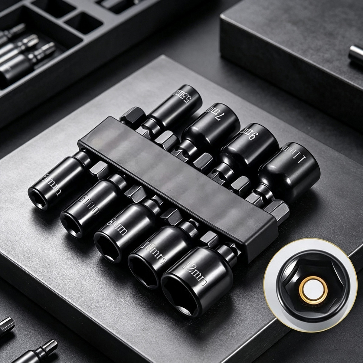 Power Tools List - 強力な磁気ヘックスシャンクナットドライバービットセットメトリックヘックスソケットドリルビット高トルク滑り止め電動工具キットオートバイ修理