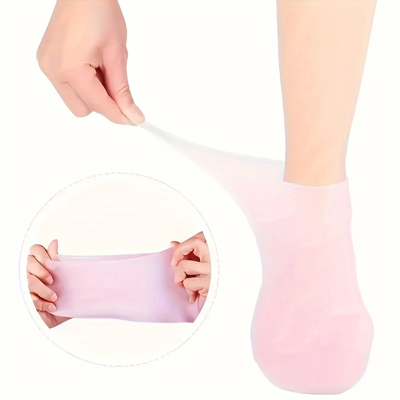 Power Tools Pink - 1 ペアピンク/ベージュ保湿シリコーンゲルソックス乾燥してひび割れた足用栄養肌潤滑フットケアマッサージソックス