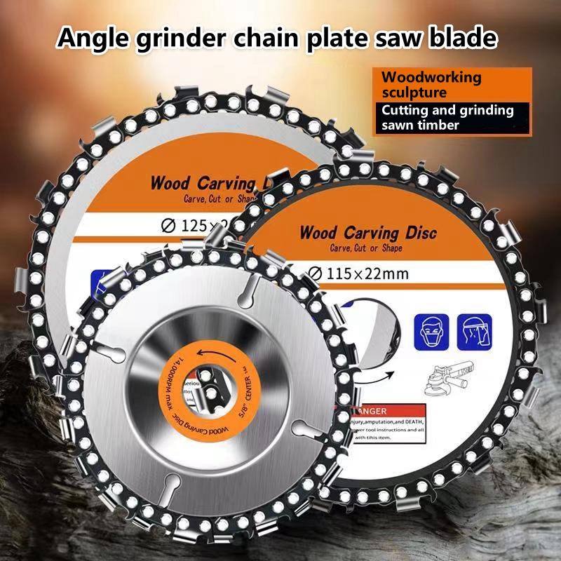 Angle Grinder 4.5 - 4/4.5/5 インチ 22 歯アングルグラインダー専用チェーンディスク木工彫刻チェーンソーディスクアングル研削スロッティングブレードツール