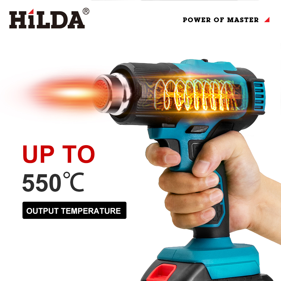 Power Tools Pink - HILDA ハンドヘルドホットエアガン 温度調節可能 非調節可能温度 マキタ 21V