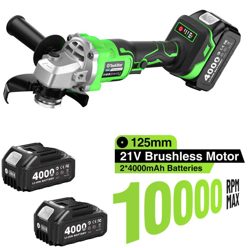 Power Tools List - TaskStar 10000 RPM アングルグラインダーキット電動ブラシレス研磨切断機コードレス 21V 125mm