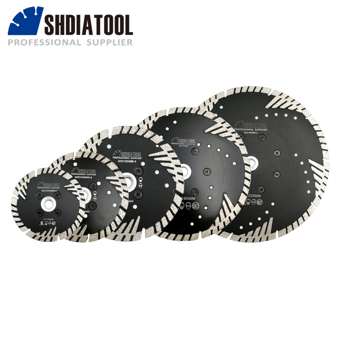 Angle Grinder 4.5 - SHDIATOOL 1個 ターボソーブレード カッター 石材切断ディスク 保護歯付き