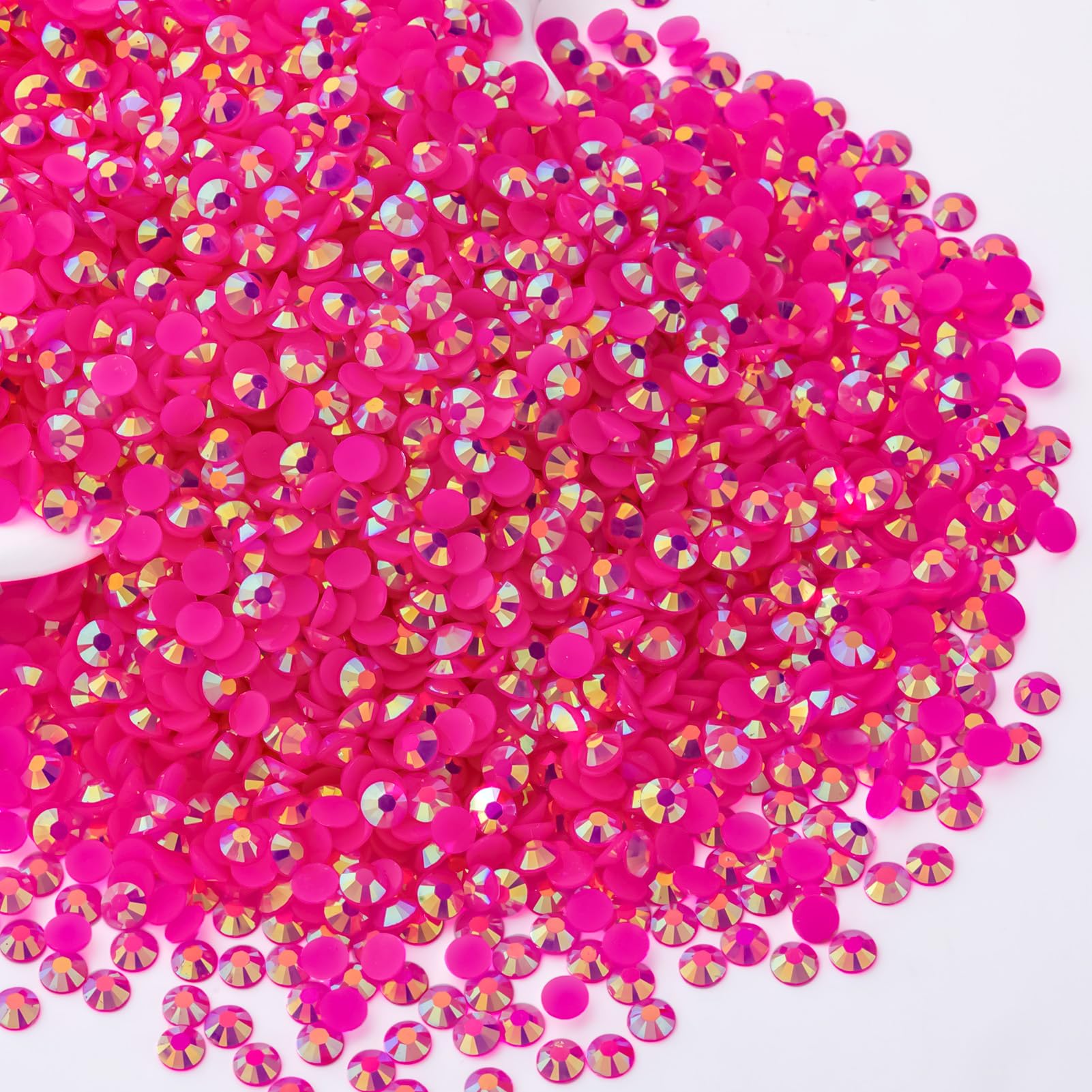 Power Tools Pink - ホットピンクAB樹脂ジェリーラインストーン2mm 3mm 4mm 5mm 6mmドリルフェイクジェムビーズ、クラフトDIYネイルアートチャーム用品ストーンバルク