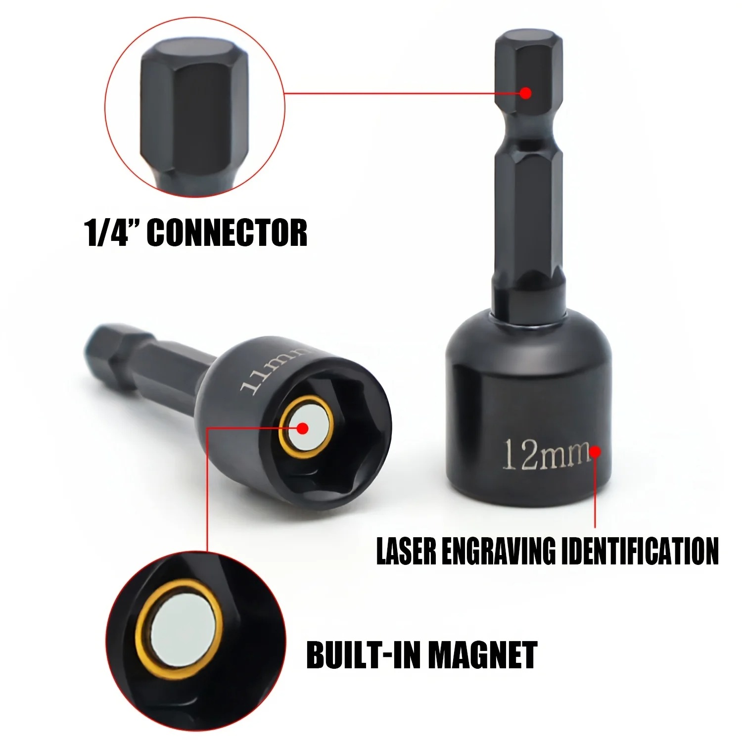 強力な磁気ヘックスシャンクナットドライバービットセットメトリ - Power Tools List のレビューと価格