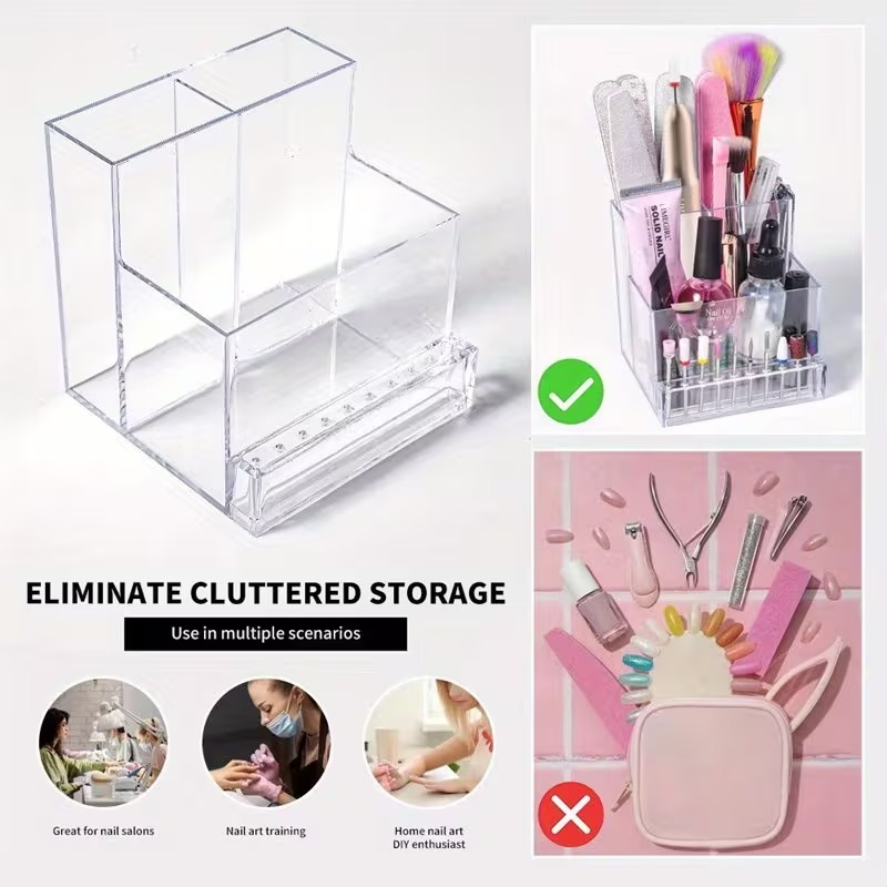 ミニネイルドリルビット用のコンパクトなホルダーとオーガナイザ - Power Tools Pink のレビューと価格