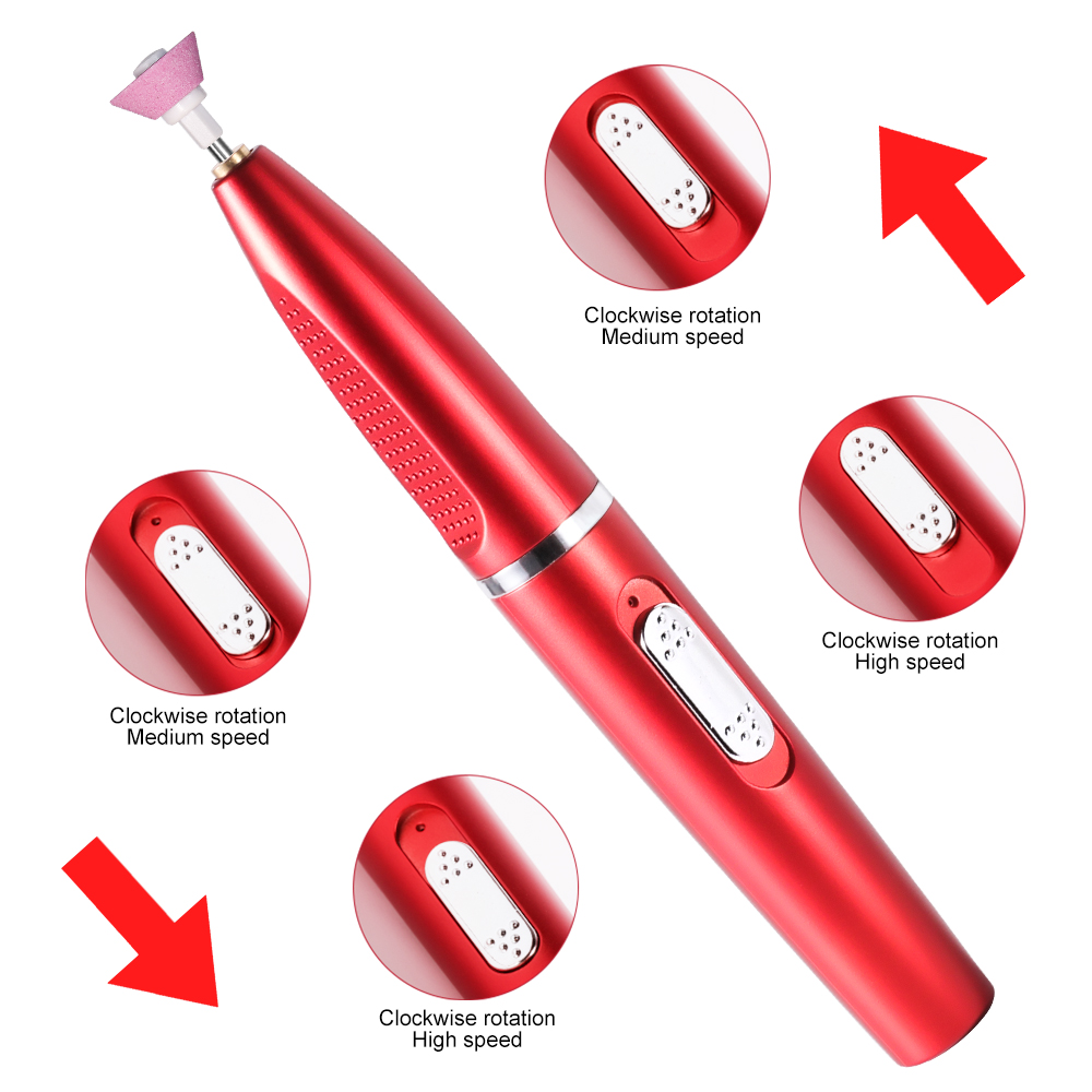 プロフェッショナル電動ネイルドリル研磨機キット充電式ポータブ - Power Tools Pink のレビューと価格
