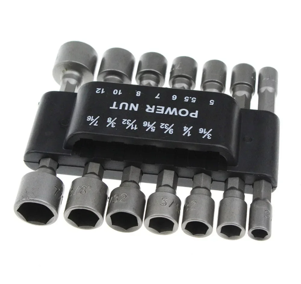 14個/セット 1/4インチ六角軸パワーナットアレンキーレン - Power Key Tools のレビューと価格