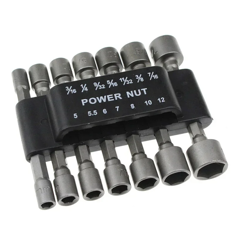 14個/セット 1/4インチ六角軸パワーナットアレンキーレン - Power Key Tools のレビューと価格