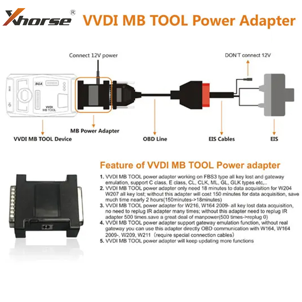 Xhorse VVDI MB BGAツール電源アダプター ベ - Power Key Tools のレビューと価格