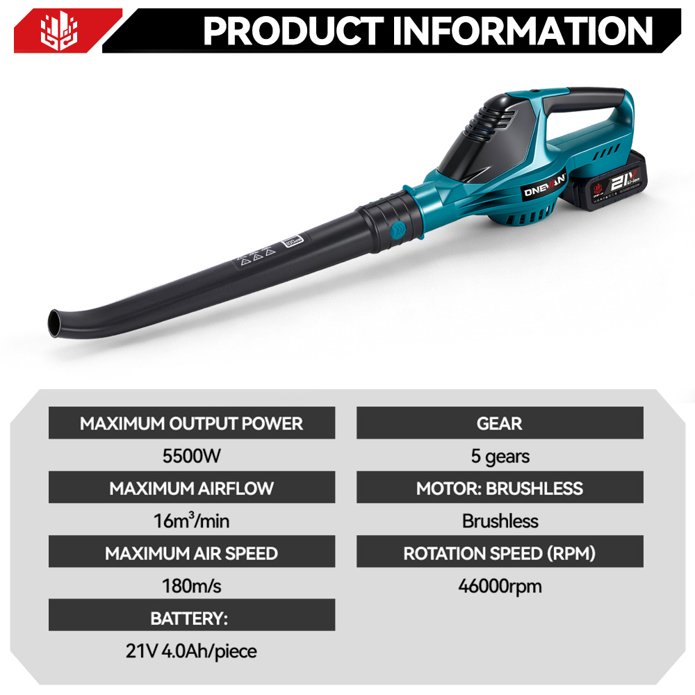 ​ ONEVAN 5500Wブラシレス電動送風機 ハイパワー - Power Tools Pink のレビューと価格